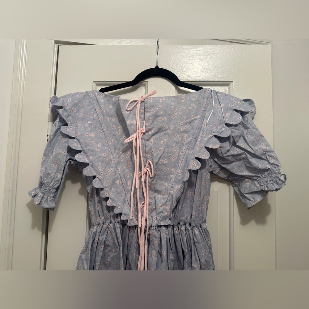 Dondolo Blue and Pink Striped Smocked Women’s Dress - Picture 7 of 7